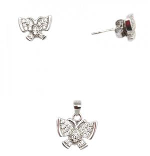 Set argint rodiat fluturasi - DA69 