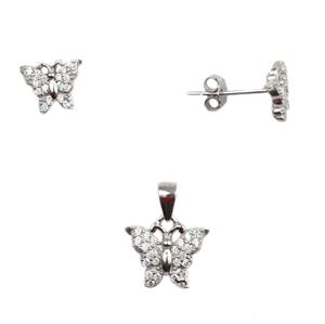 Set argint rodiat fluturasi mici - DA84