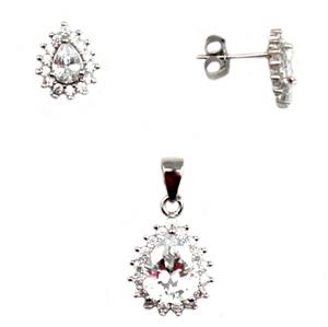 Set argint rodiat lacrima - DA85