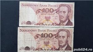 2 Bancnote 100 Zloti,puse in circulatie in anii 1979-1982
