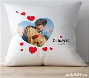 PERNA INIMA   PATRATA 40CMX40CM=50lei  20cmx20cm =30lei -  PERSONALIZATA (alba cu rosu) - imagine 3