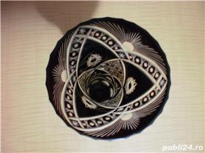 Vaza din cristal grena inchis vintage - imagine 3