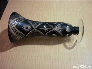 Vaza din cristal grena inchis vintage - imagine 2