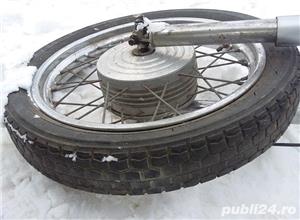 Roti motocicleta veche in stare completa,roti genti complete(camera,cauciuc,sistem frana)fata spate - imagine 2