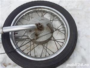 Roti motocicleta veche in stare completa,roti genti complete(camera,cauciuc,sistem frana)fata spate - imagine 3