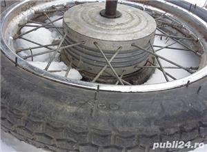 Roti motocicleta veche in stare completa,roti genti complete(camera,cauciuc,sistem frana)fata spate - imagine 6