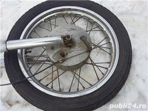 Roti motocicleta veche in stare completa,roti genti complete(camera,cauciuc,sistem frana)fata spate - imagine 5