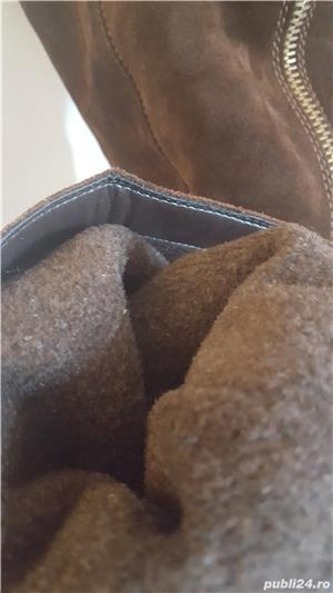 cizme dama piele neteda si intoarsa maro masura 40 - imagine 6