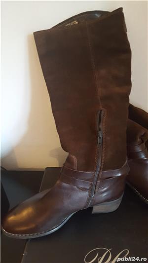 cizme dama piele neteda si intoarsa maro masura 40 - imagine 3