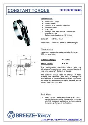 Coliere de inox cu filet melcat, cu strangere constanta 70-92 mm, W2 cu latiemea de 15.8 mm - imagine 3