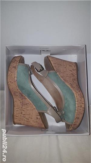 sandale dama din piele, culoare verde, italienesti, marimea 40 - imagine 7