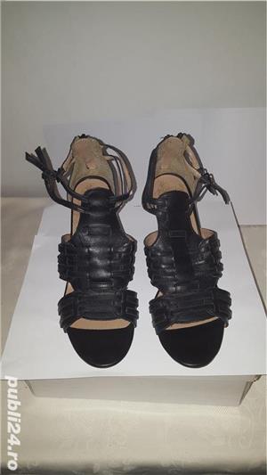 sandale dama negre din piele, talpa ortopedica marimea 40 - imagine 2