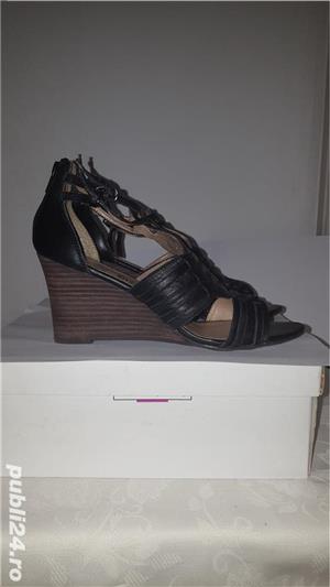 sandale dama negre din piele, talpa ortopedica marimea 40 - imagine 3