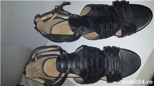 sandale dama negre din piele, talpa ortopedica marimea 40 - imagine 7