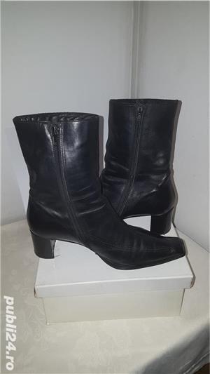 cizme dama scurte din piele culoare neagra marimea 39-40 - imagine 7