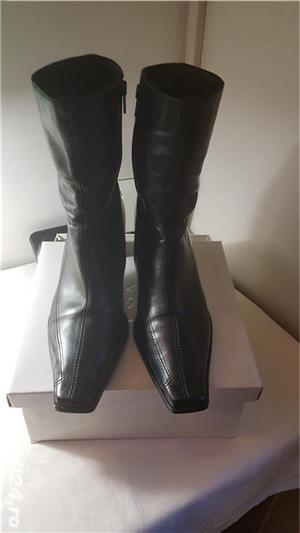 cizme dama scurte din piele culoare neagra marimea 39-40
