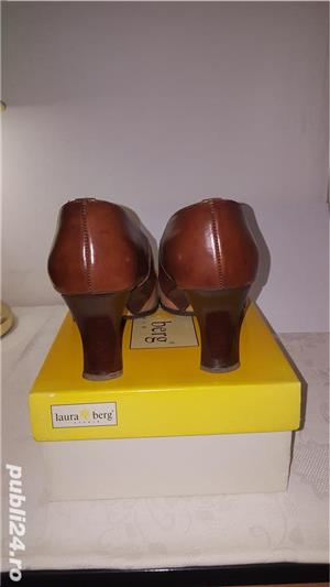 pantofi dama maro-bej din piele marimea 40 - imagine 4