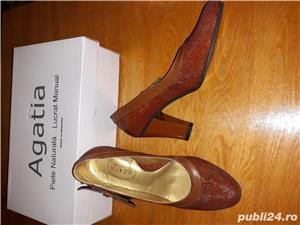 Pantofi piele naturala,noi - imagine 3