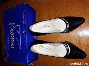 Pantofi piele naturala,noi - imagine 2