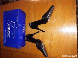 Pantofi piele naturala,noi - imagine 3