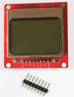 Lcd nokia 5110 modul, shield, afisaj display,backlight alb 84X48 pixel - imagine 4