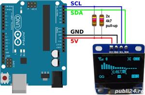 Lcd oled i2c 0.96-128x64 arduino modul - imagine 3