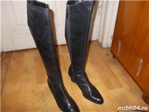 cizme negre de piele 38 - imagine 2