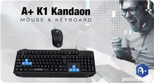 Kit Gaming Tastatura A+ K1 Kandaon + Mouse F1 Black Noua Sigilata L229