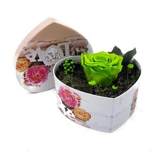 Trandafir criogenat 6,5cm intr-o cutie in forma de inima  - imagine 5