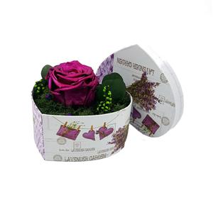Trandafir criogenat 6,5cm intr-o cutie in forma de inima  - imagine 2
