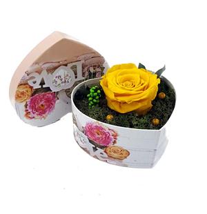 Trandafir criogenat 6,5cm intr-o cutie in forma de inima  - imagine 4