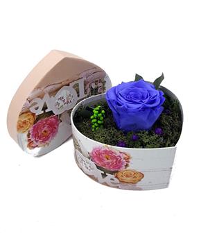 Trandafir criogenat 6,5cm intr-o cutie in forma de inima  - imagine 10