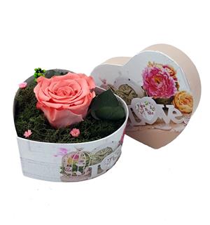 Trandafir criogenat 6,5cm intr-o cutie in forma de inima  - imagine 13