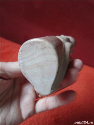 cadou rar si unic Arta Africana Sculptura piatra naturala roz Mama cu copil - imagine 5