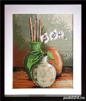 Goblen Natura moartă, 2 fire,19x25 cm suprafață cusută