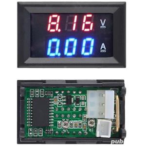 Voltmetru Ampermetru 100V-10A (DC) + sunt inclus, rosu-albastru