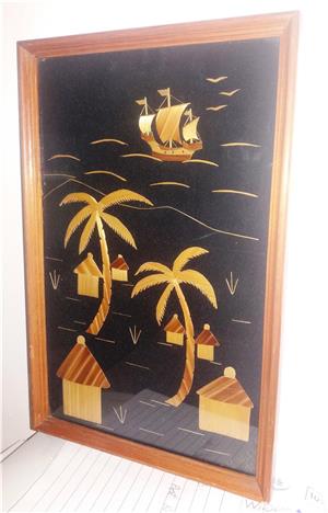 Tablou design art deco din aschii de lemn - imagine 2