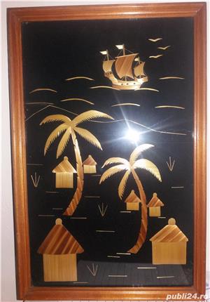 Tablou design art deco din aschii de lemn - imagine 3