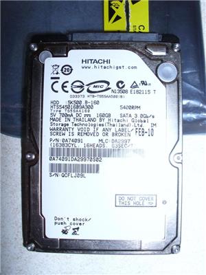  HDD Laptop HITACHI Travelstar 5K500.B 160 GB, 5400 RPM,2.5", testat, perfect - imagine 2