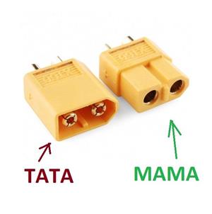 Conector XT60 mama-tata, baterie, litiu ion, 3.7V, 18650, drona, power bank