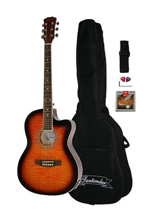 Chitara electro acustica Western Santander WS 55 4EQ sunburst acordor integrat & accesorii