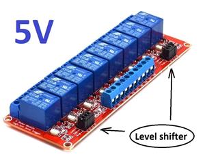 Modul cu 8 relee alimentare 5v, contact 10a - ac 220,shift level optocuplor ttl, relee arduino auto