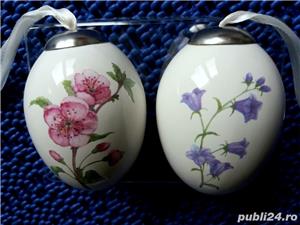 Portelan- Set 2 oua decorative NOU- pictat manual- made in Germany