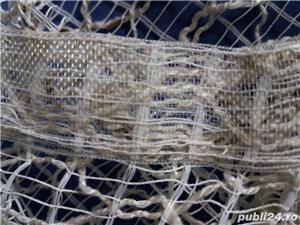 Perdea alba- NOUA- 140x300 cm- cu putin bej in impletitura rombului - imagine 5