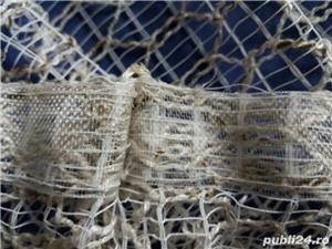 Perdea alba- NOUA- 140x300 cm- cu putin bej in impletitura rombului - imagine 6