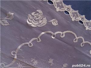Perdea alba- NOUA- 30(60)x167 cm- cu trandafiri si fundite - imagine 6