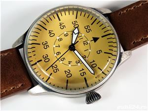   www autenticshop ro - Ceas Pilot Aviator MILTEC Design Vintage Militar 3Atm Bratara Piele Quartz