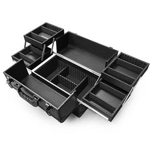 Troler pentru cosmetica mobil MU20, aluminiu, negru geanta make up geanta depozitare cosmetice  - imagine 3