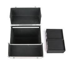 Troler pentru cosmetica mobil MU20, aluminiu, negru geanta make up geanta depozitare cosmetice  - imagine 4