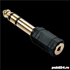 Conector Adaptor Jack 6.3mm la jack 3.5mm.Acest conector se foloseste pentru cablu de casti, la un c - imagine 2